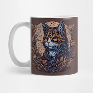 orange cat autumn Mug